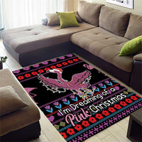 Flamingo Im Dreaming Of A Pink Christmas Area Rug - Wonder Print Shop