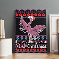 Flamingo Im Dreaming Of A Pink Christmas Canvas Wall Art - Wonder Print Shop