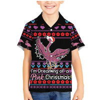 Flamingo Im Dreaming Of A Pink Christmas Family Matching Mermaid Dress and Hawaiian Shirt - Wonder Print Shop