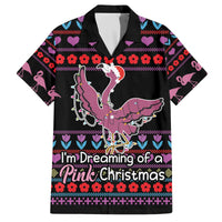 Flamingo Im Dreaming Of A Pink Christmas Family Matching Off The Shoulder Long Sleeve Dress and Hawaiian Shirt - Wonder Print Shop