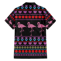 Flamingo Im Dreaming Of A Pink Christmas Family Matching Short Sleeve Bodycon Dress and Hawaiian Shirt - Wonder Print Shop