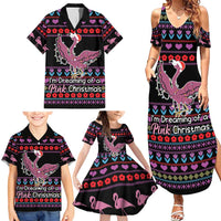 Flamingo Im Dreaming Of A Pink Christmas Family Matching Summer Maxi Dress and Hawaiian Shirt - Wonder Print Shop