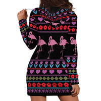 Flamingo Im Dreaming Of A Pink Christmas Hoodie Dress - Wonder Print Shop
