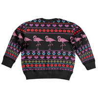 Flamingo Im Dreaming Of A Pink Christmas Kid Ugly Christmas Sweater - Wonder Print Shop