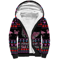 Flamingo Im Dreaming Of A Pink Christmas Sherpa Hoodie - Wonder Print Shop