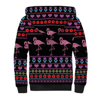Flamingo Im Dreaming Of A Pink Christmas Sherpa Hoodie - Wonder Print Shop