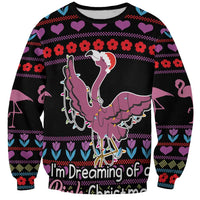 Flamingo Im Dreaming Of A Pink Christmas Sweatshirt - Wonder Print Shop