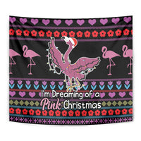Flamingo Im Dreaming Of A Pink Christmas Tapestry - Wonder Print Shop