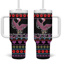 Flamingo Im Dreaming Of A Pink Christmas Tumbler With Handle - Wonder Print Shop