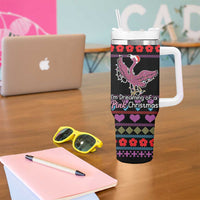 Flamingo Im Dreaming Of A Pink Christmas Tumbler With Handle - Wonder Print Shop