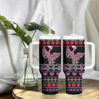 Flamingo Im Dreaming Of A Pink Christmas Tumbler With Handle - Wonder Print Shop