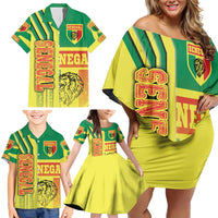 Senegal Football Family Matching Off Shoulder Short Dress and Hawaiian Shirt Lions of Teranga Soccer - Road To Champion - Wonder Print Shop