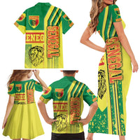 Senegal Football Family Matching Short Sleeve Bodycon Dress and Hawaiian Shirt Lions of Teranga Soccer - Road To Champion - Wonder Print Shop