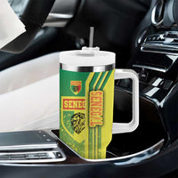 Senegal Football Tumbler With Handle Lions of Teranga Soccer - Road To Champion - Wonder Print Shop