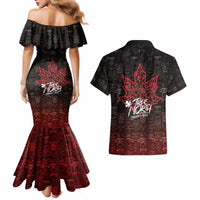 100% Canadian From Eh To Zed Couples Matching Mermaid Dress and Hawaiian Shirt True North Strong and Free