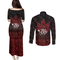 100% Canadian From Eh To Zed Couples Matching Puletasi and Long Sleeve Button Shirt True North Strong and Free