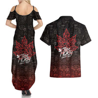 100% Canadian From Eh To Zed Couples Matching Summer Maxi Dress and Hawaiian Shirt True North Strong and Free