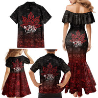 100% Canadian From Eh To Zed Family Matching Mermaid Dress and Hawaiian Shirt True North Strong and Free