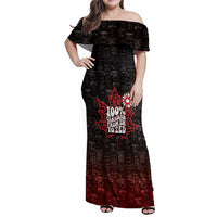 100% Canadian From Eh To Zed Family Matching Off Shoulder Maxi Dress and Hawaiian Shirt True North Strong and Free