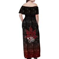 100% Canadian From Eh To Zed Family Matching Off Shoulder Maxi Dress and Hawaiian Shirt True North Strong and Free
