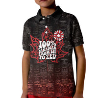 100% Canadian From Eh To Zed Kid Polo Shirt True North Strong and Free