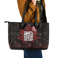 100% Canadian From Eh To Zed Leather Tote Bag True North Strong and Free