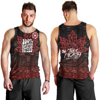 100% Canadian From Eh To Zed Men Tank Top True North Strong and Free