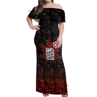 100% Canadian From Eh To Zed Off Shoulder Maxi Dress True North Strong and Free