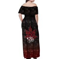 100% Canadian From Eh To Zed Off Shoulder Maxi Dress True North Strong and Free