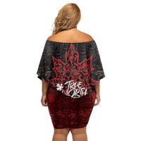 100% Canadian From Eh To Zed Off Shoulder Short Dress True North Strong and Free