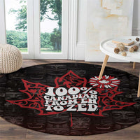 100% Canadian From Eh To Zed Round Carpet True North Strong and Free