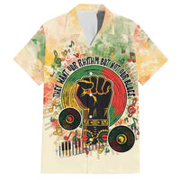 They Want Our Rhythm Not Our Blues Family Matching Off The Shoulder Long Sleeve Dress and Hawaiian Shirt African Music Pride