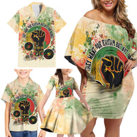 They Want Our Rhythm Not Our Blues Family Matching Off Shoulder Short Dress and Hawaiian Shirt African Music Pride