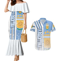 Argentina Football Couples Matching Mermaid Dress and Hawaiian Shirt La Albiceleste Soccer - Road To Champion