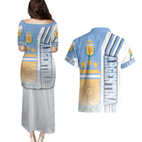 Argentina Football Couples Matching Puletasi and Hawaiian Shirt La Albiceleste Soccer - Road To Champion