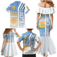 Argentina Football Family Matching Mermaid Dress and Hawaiian Shirt La Albiceleste Soccer - Road To Champion