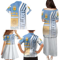 Argentina Football Family Matching Puletasi and Hawaiian Shirt La Albiceleste Soccer - Road To Champion