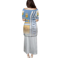 Argentina Football Family Matching Puletasi and Hawaiian Shirt La Albiceleste Soccer - Road To Champion