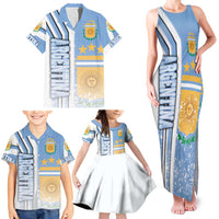 Argentina Football Family Matching Tank Maxi Dress and Hawaiian Shirt La Albiceleste Soccer - Road To Champion