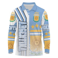 Argentina Football Long Sleeve Polo Shirt La Albiceleste Soccer - Road To Champion