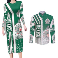 Mexico Football Couples Matching Long Sleeve Bodycon Dress and Long Sleeve Button Shirt El Tri Soccer - Road To Champion - Wonder Print Shop