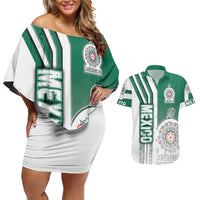Mexico Football Couples Matching Off Shoulder Short Dress and Hawaiian Shirt El Tri Soccer - Road To Champion - Wonder Print Shop