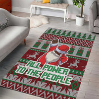 Africa Christmas Black Santa Fist Area Rug All Power to the People - Wonder Print Shop