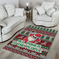 Africa Christmas Black Santa Fist Area Rug All Power to the People - Wonder Print Shop