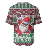 Africa Christmas Black Santa Fist Baseball Jersey All Power to the People - Wonder Print Shop