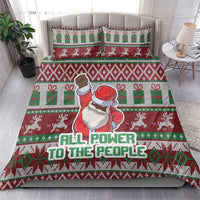 Africa Christmas Black Santa Fist Bedding Set All Power to the People - Wonder Print Shop