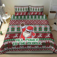 Africa Christmas Black Santa Fist Bedding Set All Power to the People - Wonder Print Shop