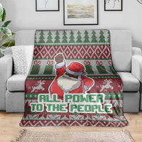 Africa Christmas Black Santa Fist Blanket All Power to the People