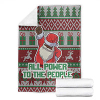 Africa Christmas Black Santa Fist Blanket All Power to the People