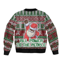 Africa Christmas Black Santa Fist Bomber Jacket All Power to the People - Wonder Print Shop